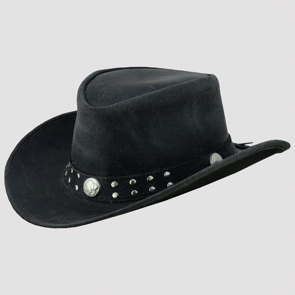 ๐HOST PICK๐ Lesa collection inc Arizona Leather Hat WesternStyle Concho L UNIS - Picture 3 of 8